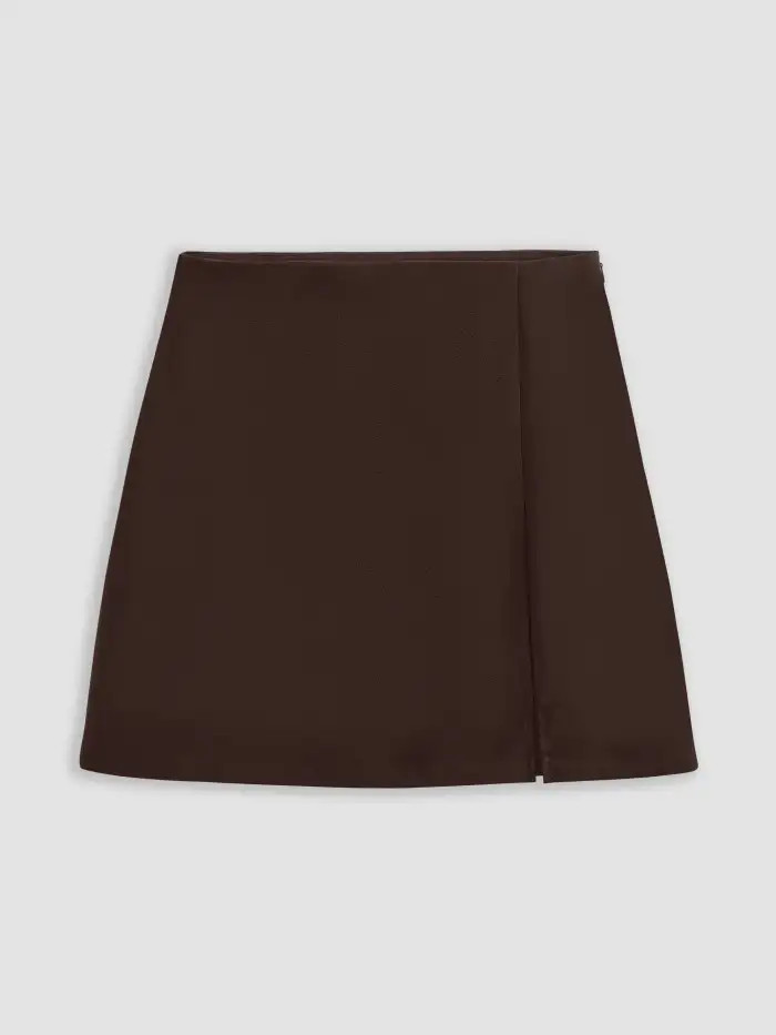 Mini Jupe Fendue Taille Haute Zip | Cider