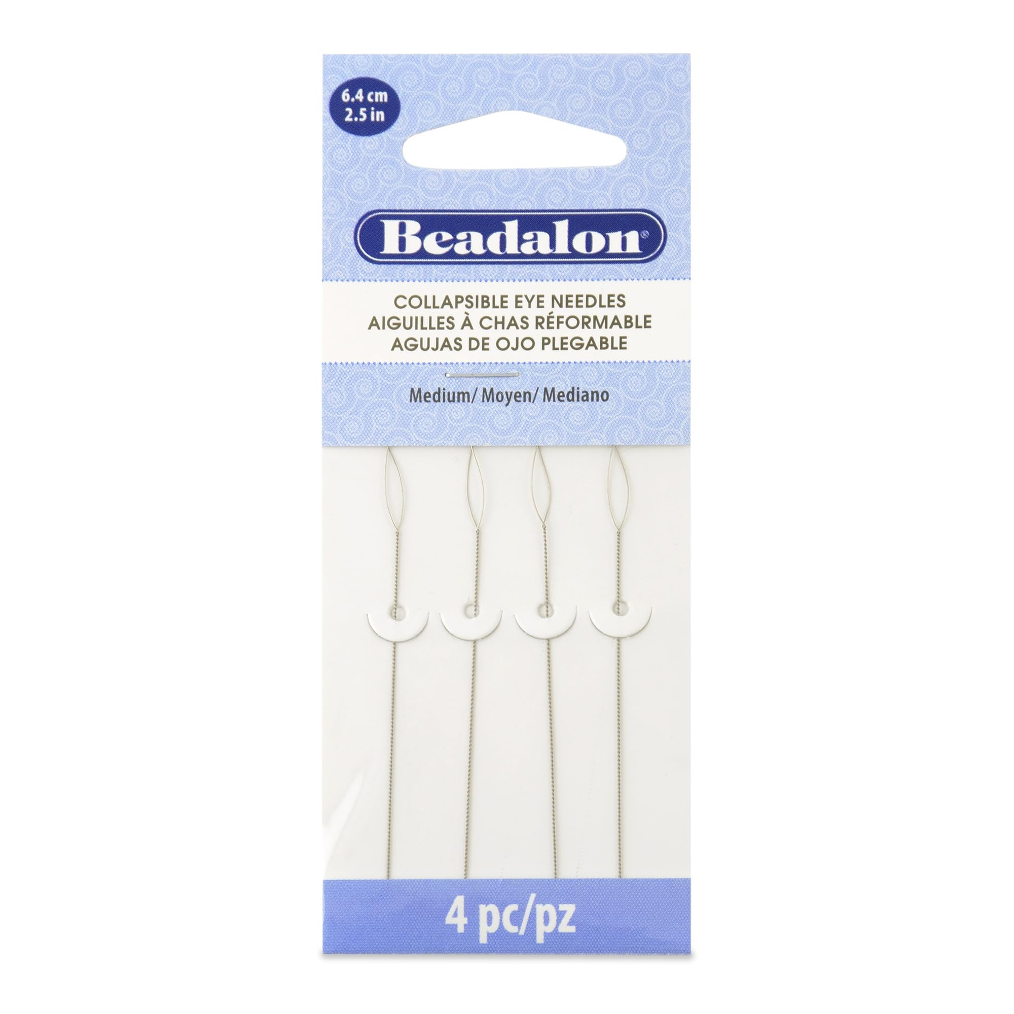 Beadalon Collapsible Eye Beading Needles, Medium 0.36 mm / .014 inches Diameter, 2.5 inches Lengt... | Amazon (US)