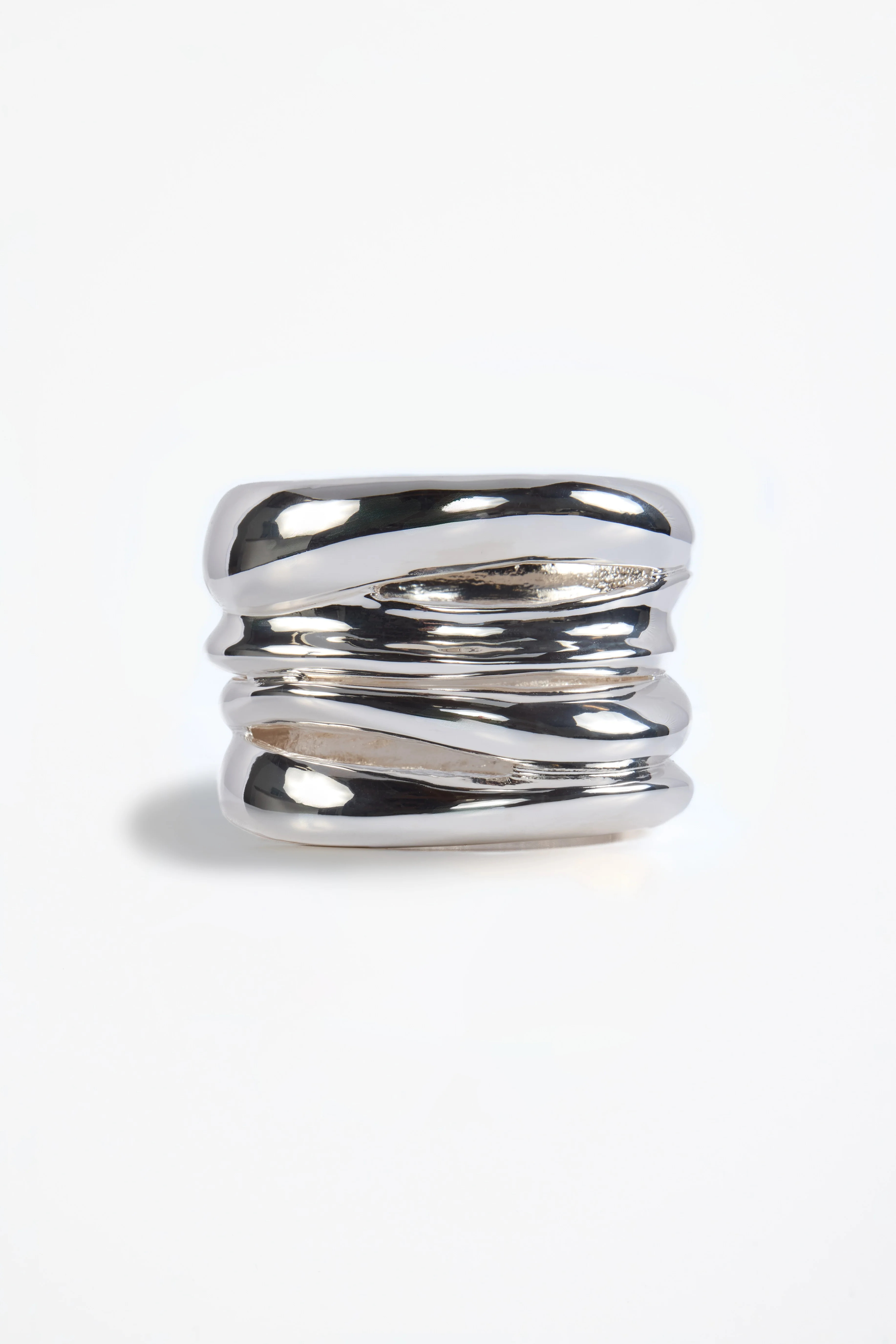 Layered Tower Bangle (Silver) | SAME