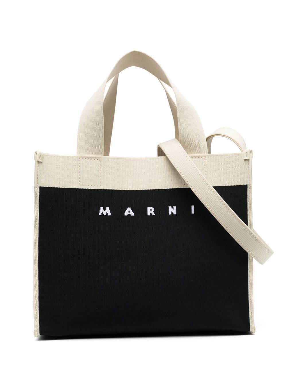 Marni logo-jacquard Canvas Shoulder Bag - Farfetch | Farfetch Global