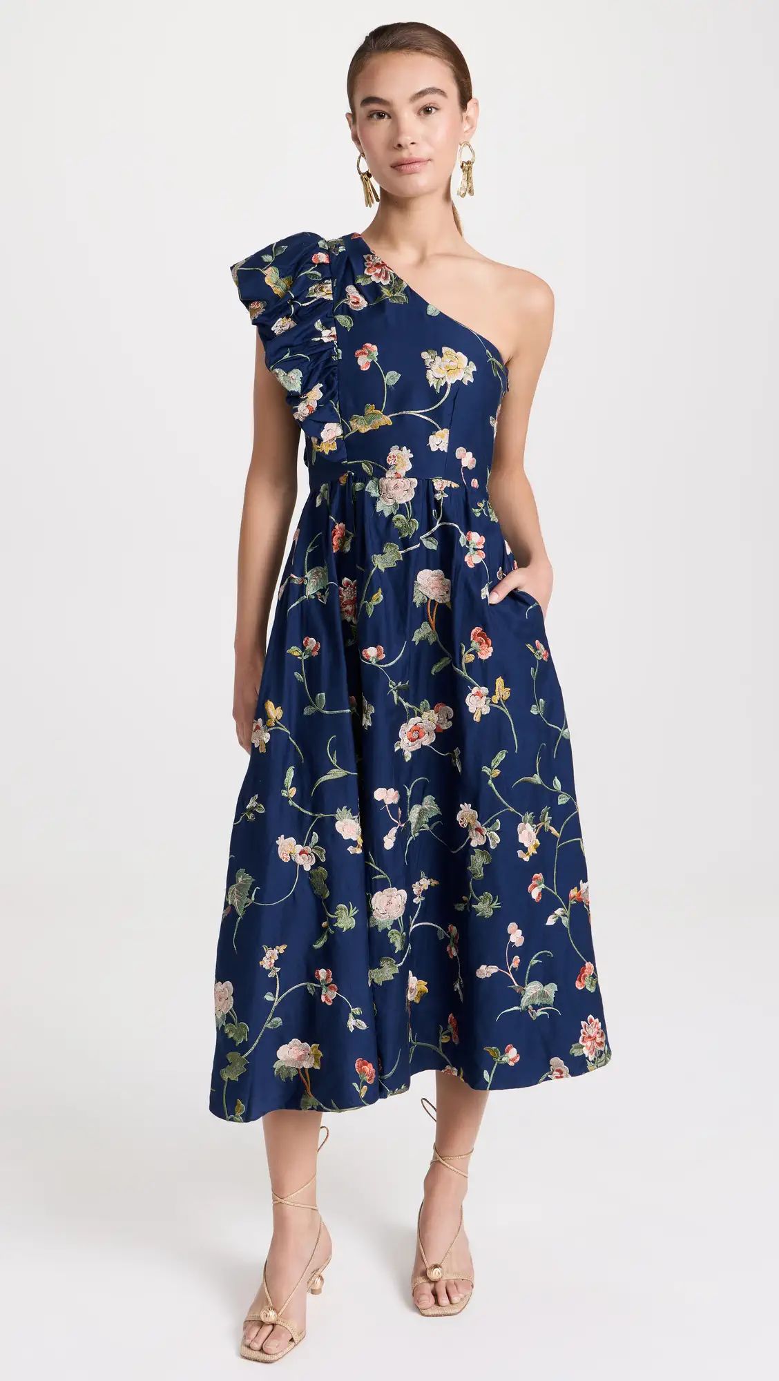 Julian Embroidery One Shoulder Dress | Shopbop