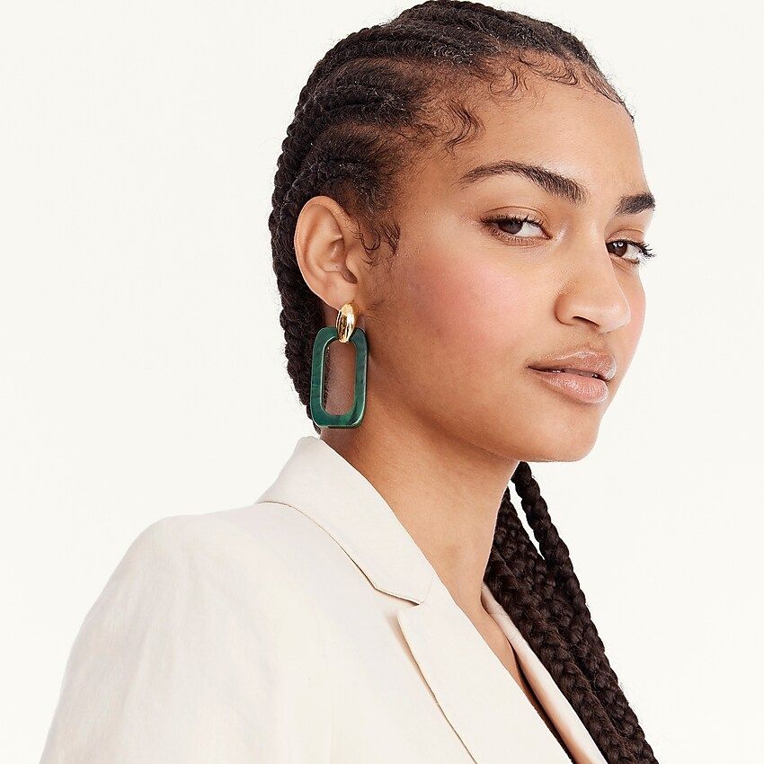 Made-in-Italy acetate rectangle earrings | J.Crew US