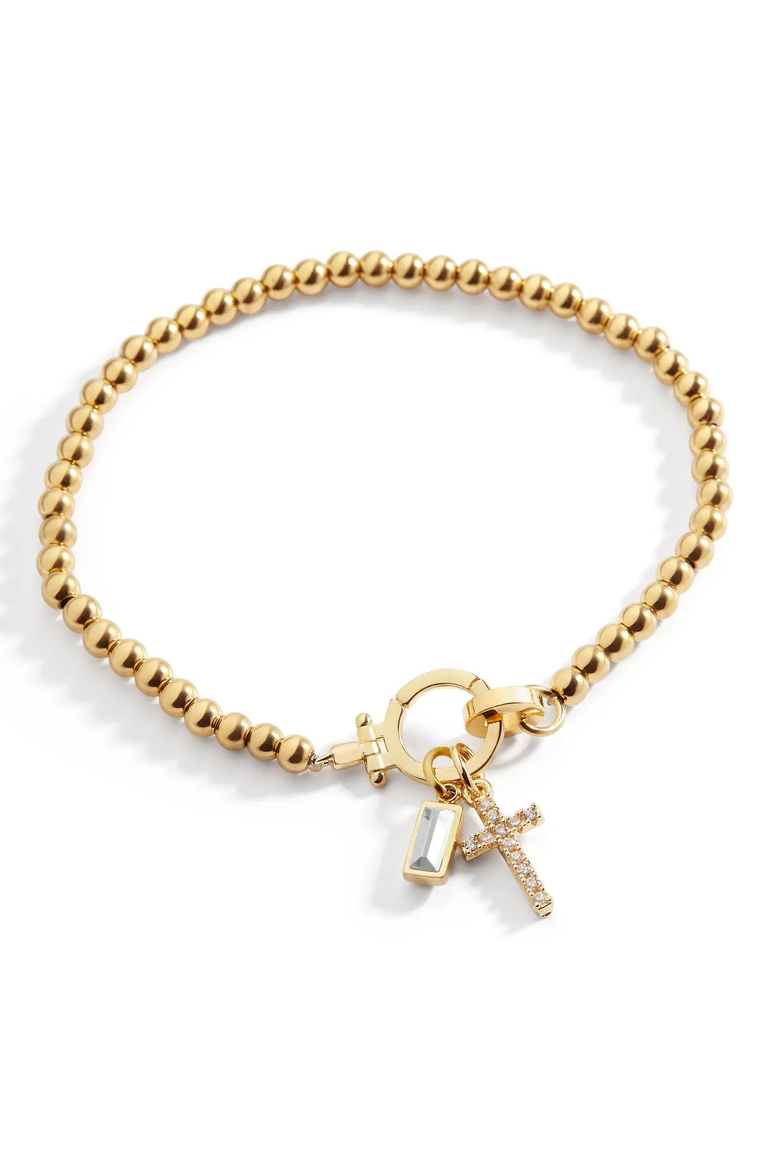 Cross Charm Birthstone Bracelet | Nordstrom