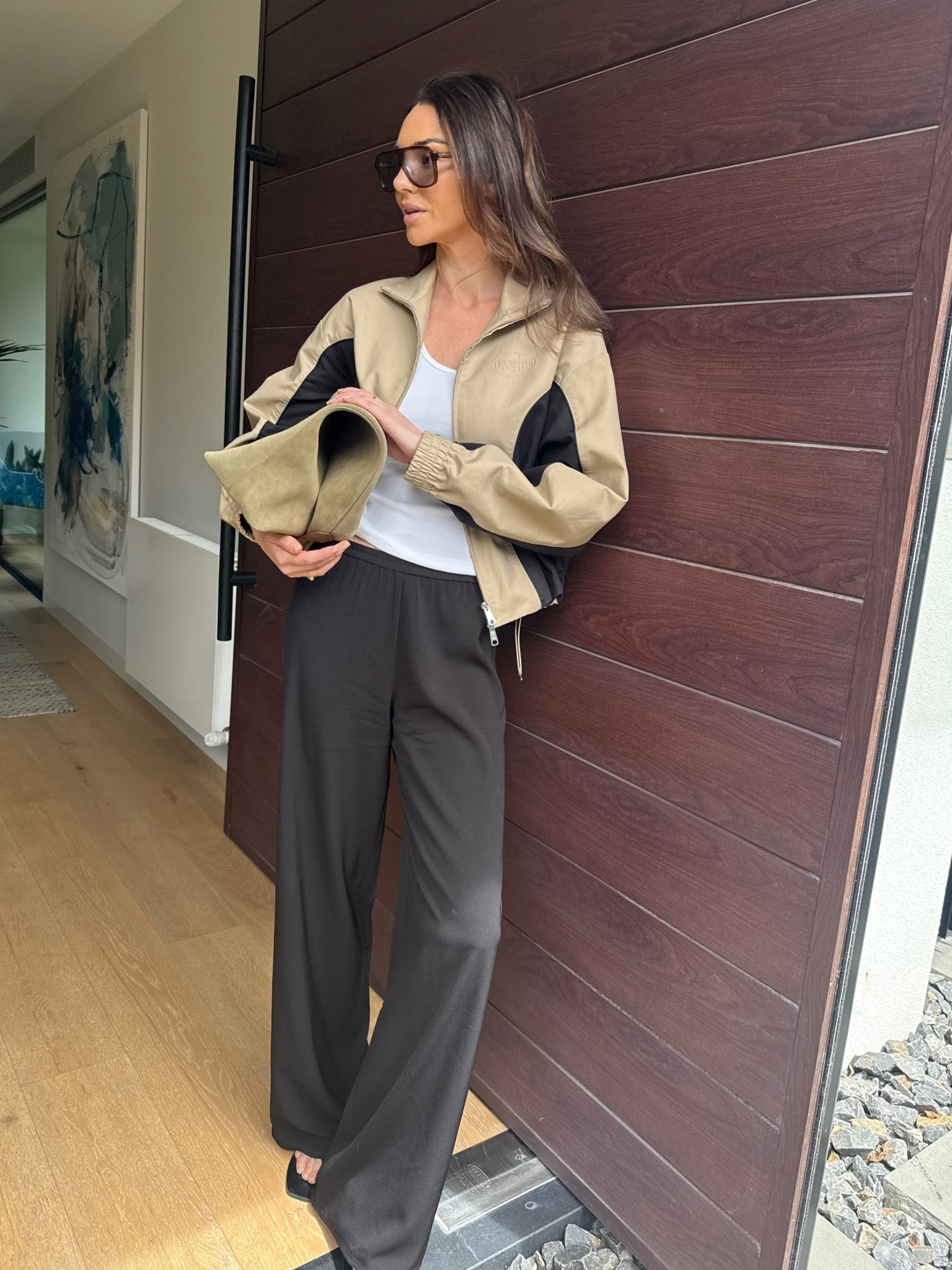 OOTD 

Beige jacket 
White singlet 
Black trousers 
Black things 
Oversized sunglasses 

#LTKspring #LTKstyletip #LTKaustralia