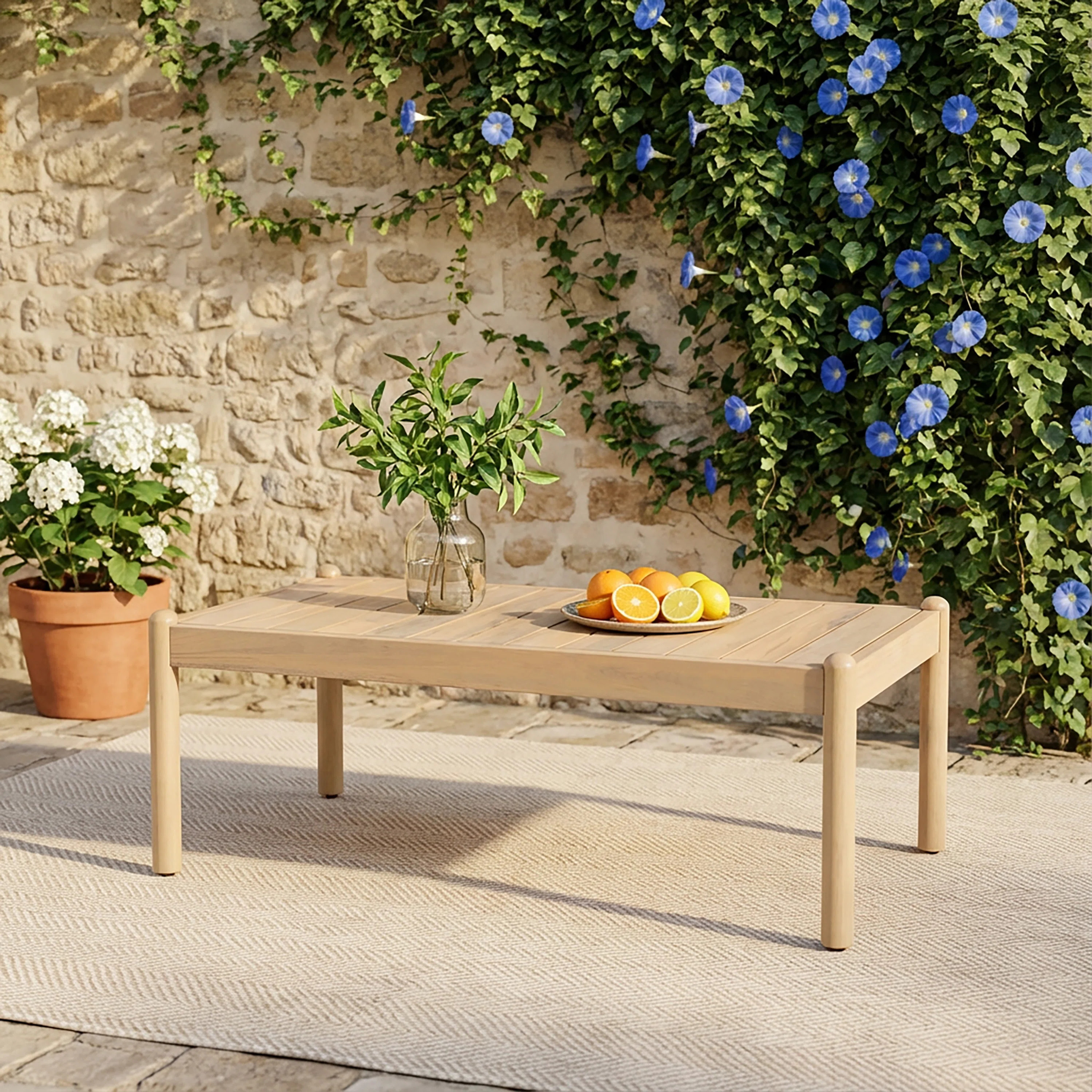 NFusion Haven Outdoor Acacia Wood Coffee Table With Slatted Top | Wayfair | Wayfair North America