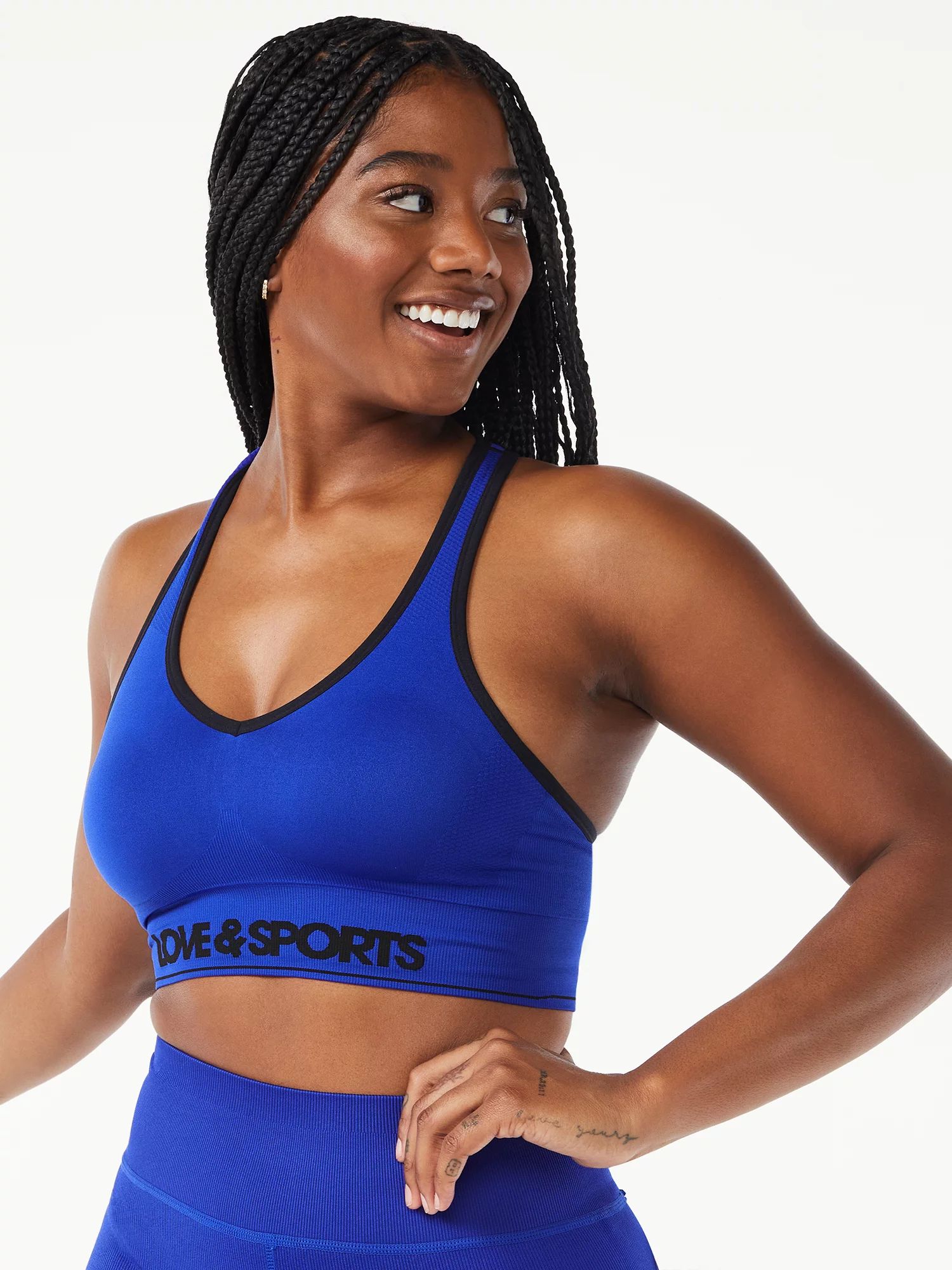 Love & Sports Women's Seamless Plunge Sports Bra | Walmart (US)