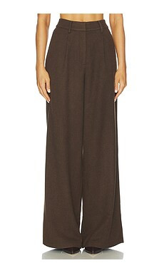 SAU LEE Neve Wool Pant in Espresso from Revolve.com | Revolve Clothing (Global)