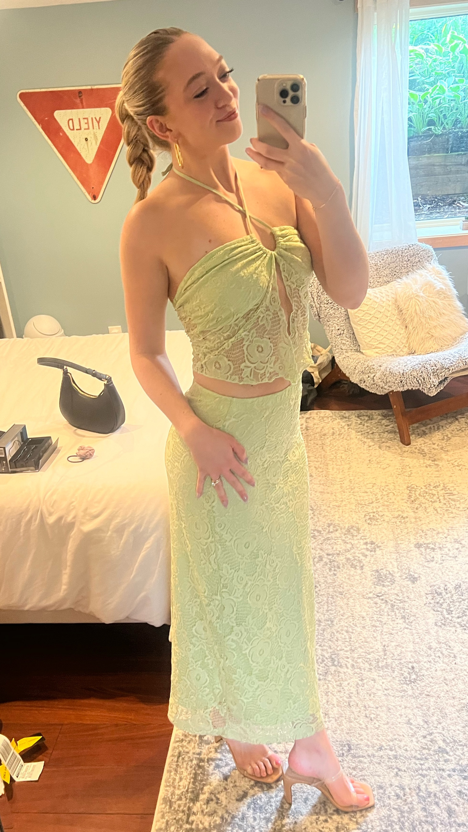 Love this two piece skirt set!! This top can be morn multiple ways and the skirt is perfect, it can be worn high or low rise 💚 I wore this for a bachelorette party that was green themed and got a ton of compliments! 💫

#LTKSeasonal #LTKFindsUnder100 #LTKParties