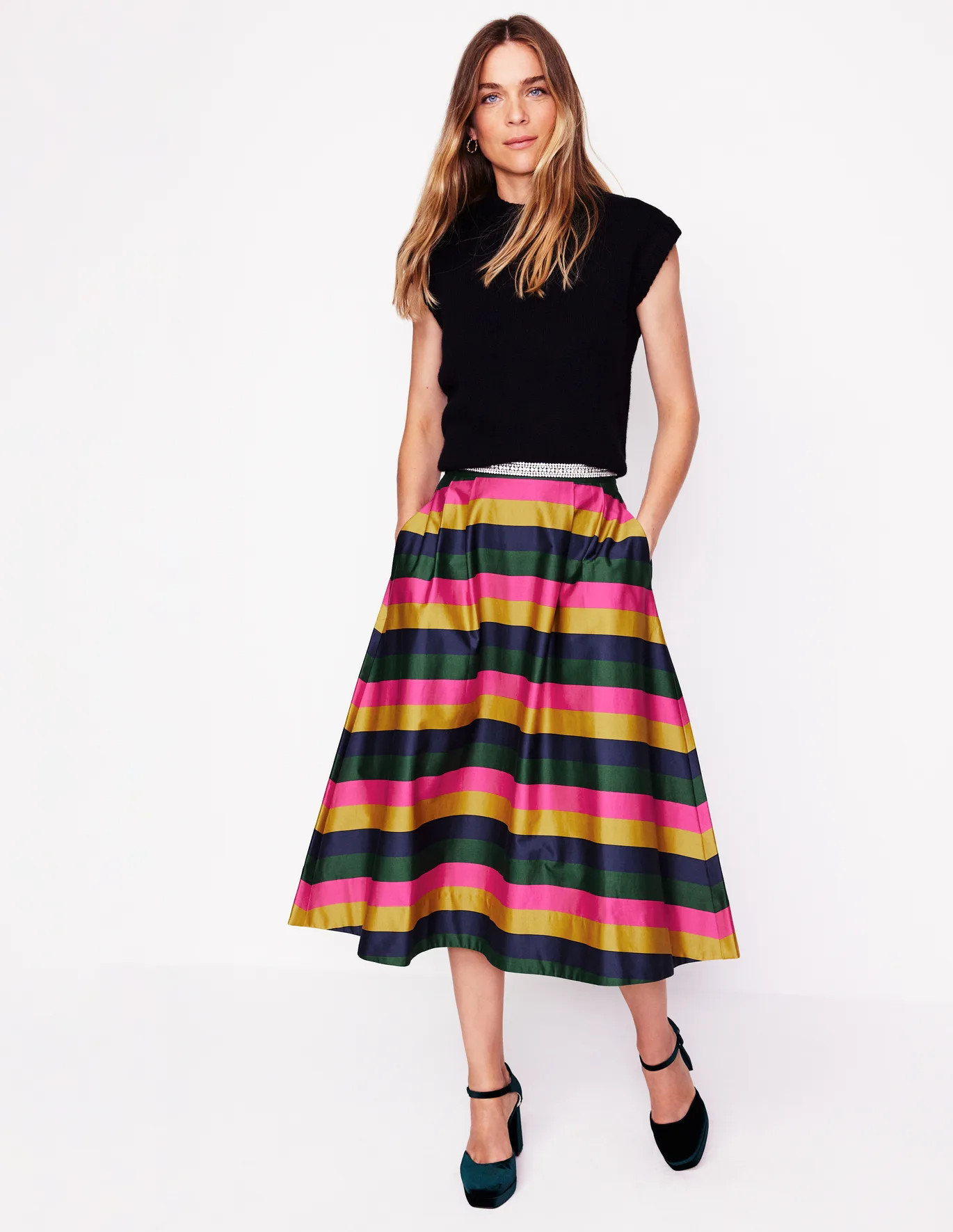 Isabella Cotton Sateen Skirt | Boden (US)