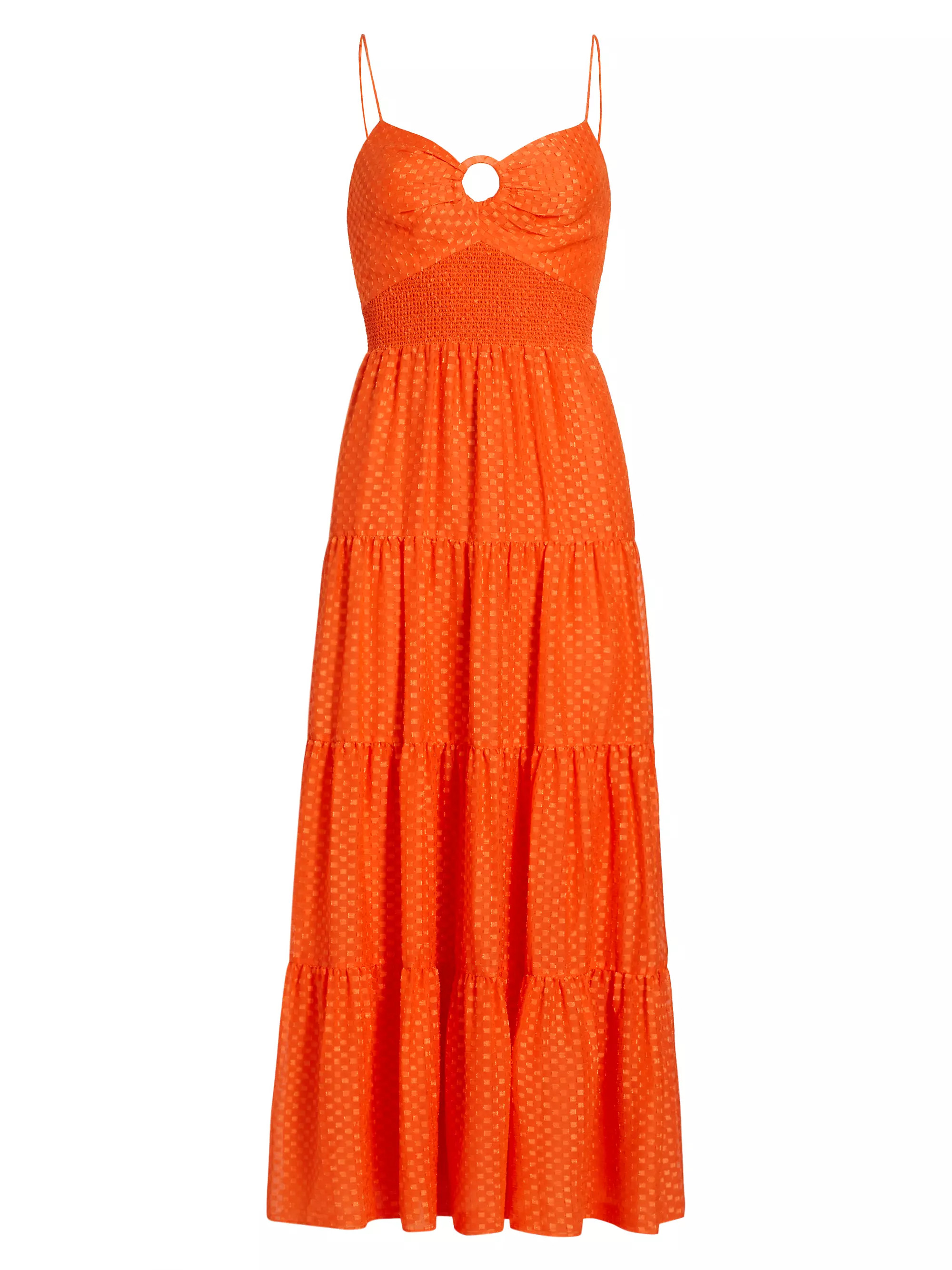 Clea O-Ring Tiered Midi Dress | Saks Fifth Avenue