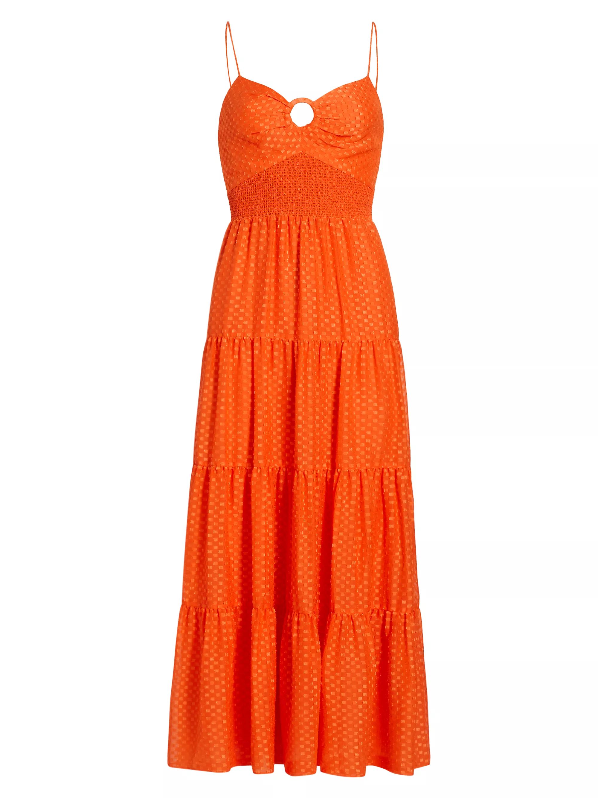 Clea O-Ring Tiered Midi Dress | Saks Fifth Avenue