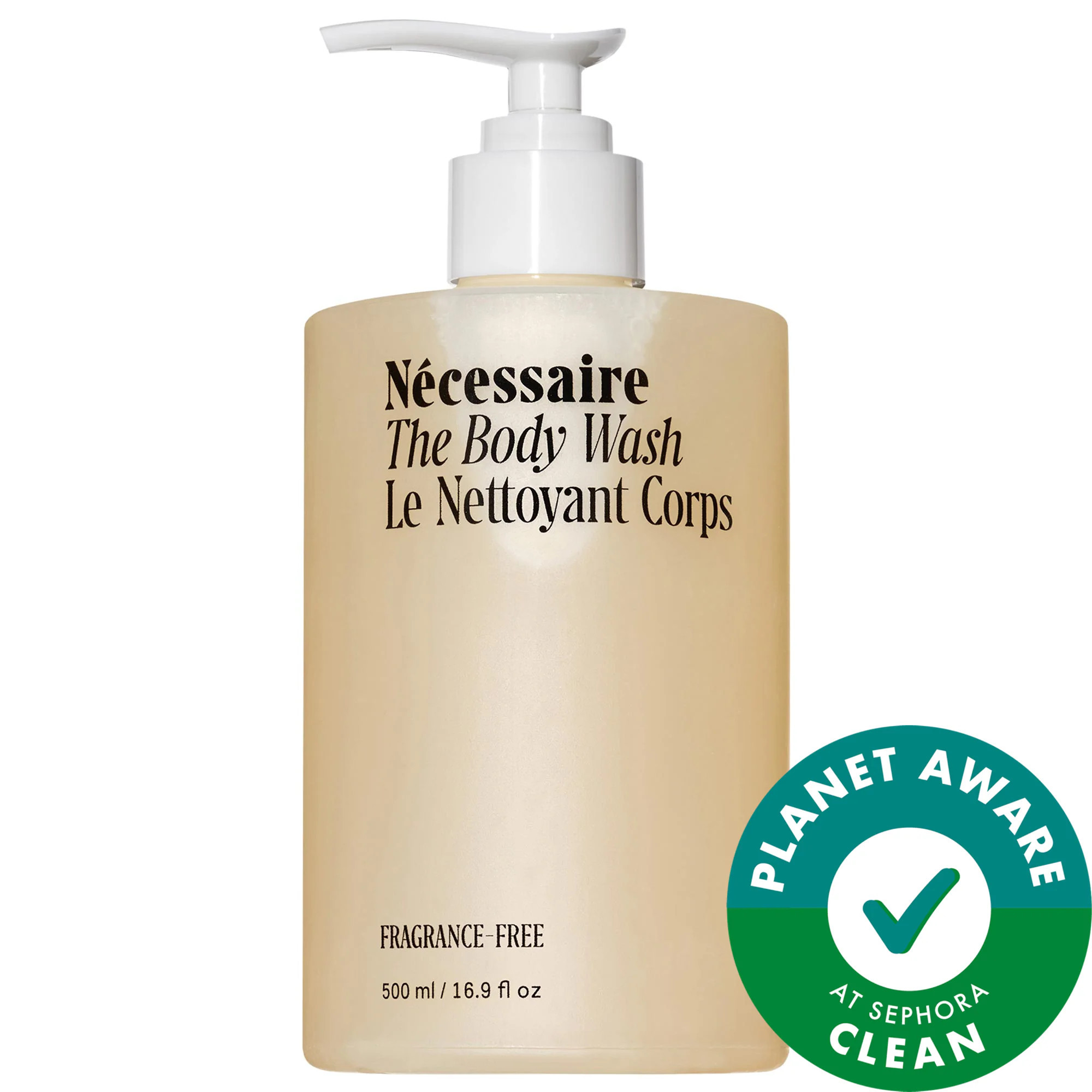 Nécessaire The Body Wash Fragrance-Free - Barrier Cleanse With Niacinamide, 5 Essential Ceramides + Hyaluronic Acid With Pump 16.9 oz / 500 mL | Sephora (US)