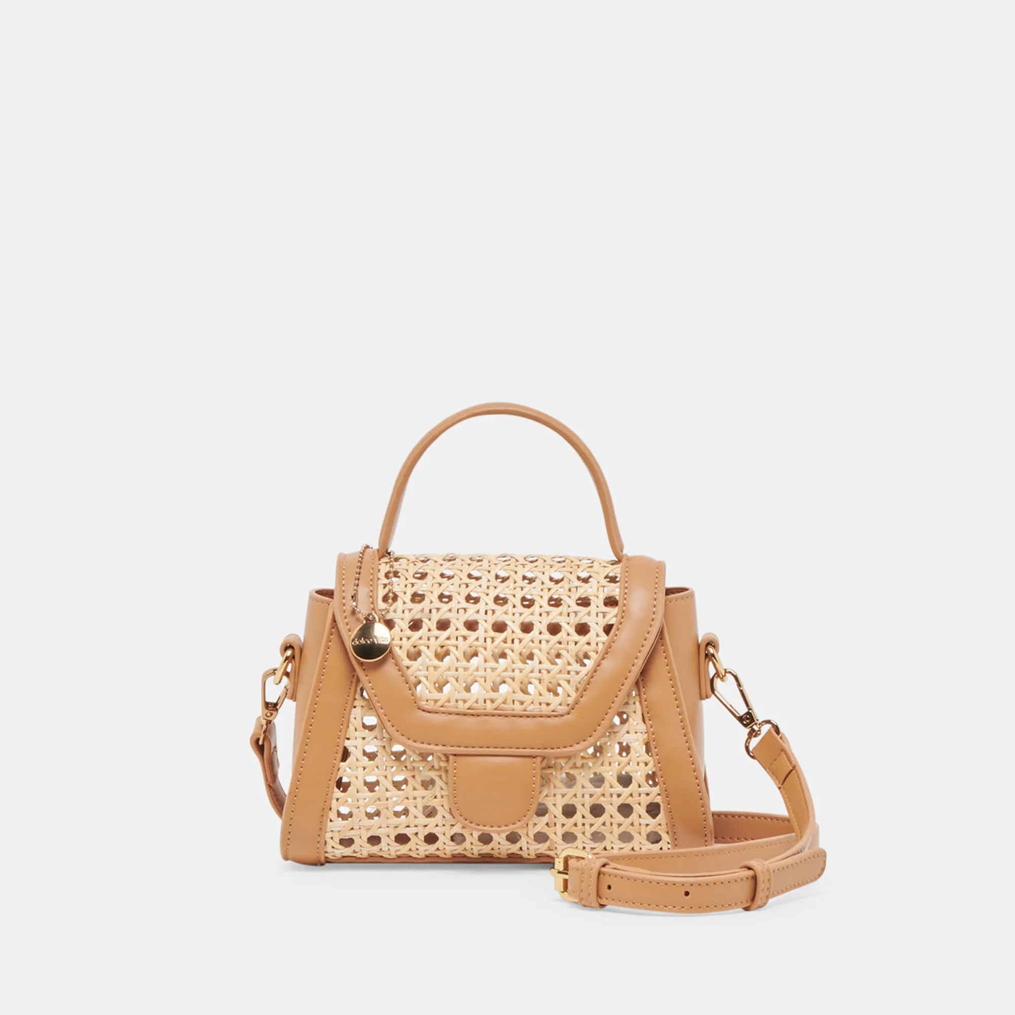 TROPEZ CROSSBODY CAMEL NATURAL CANE | DolceVita.com