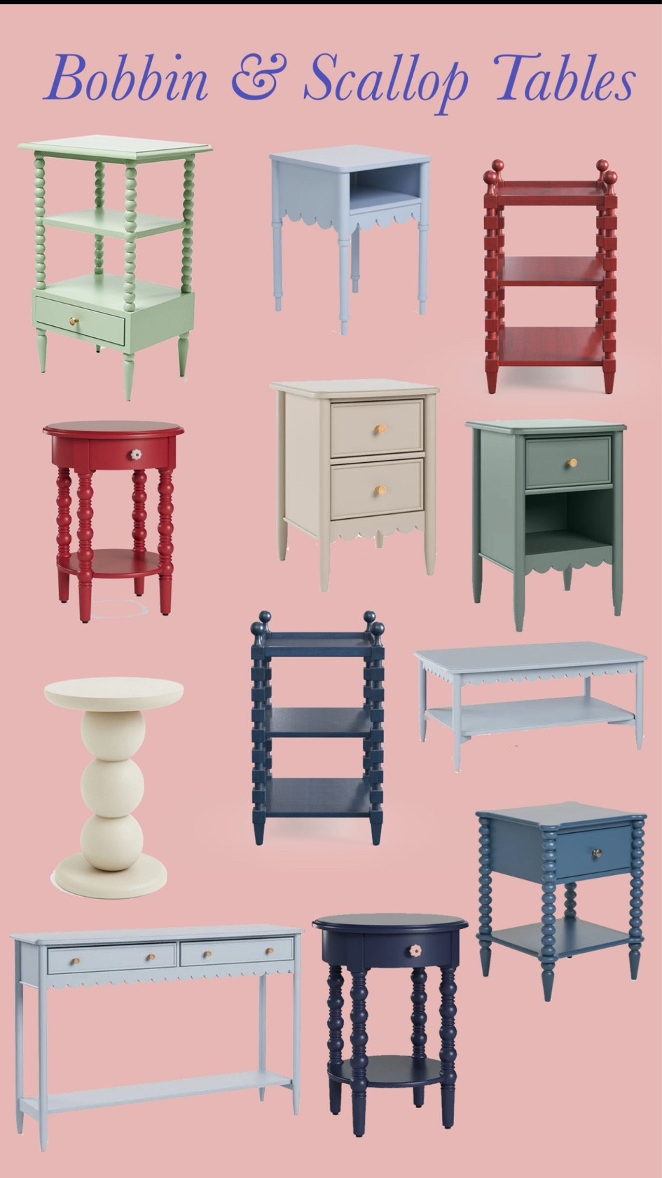 Bobbin & Scallop tables 


#LTKhome