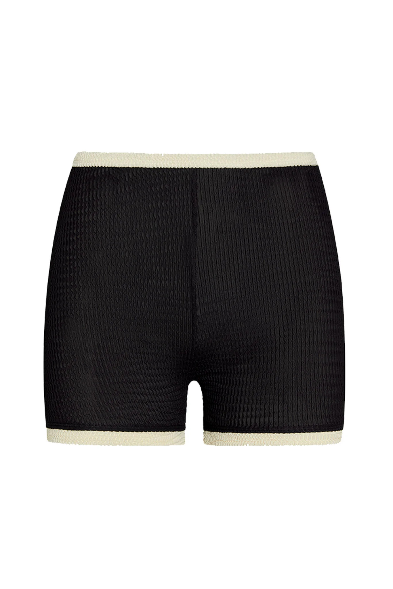 Santa Cruz Short - Black/Ivory Crinkle | Monday Swimwear