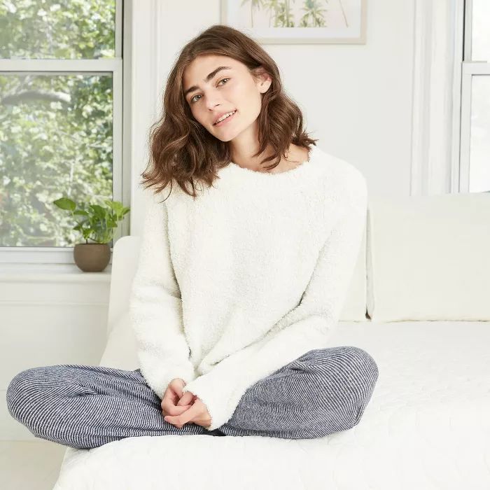 Women's Cozy Plush Chenille Sleep Pullover Sweater - Stars Above™ | Target