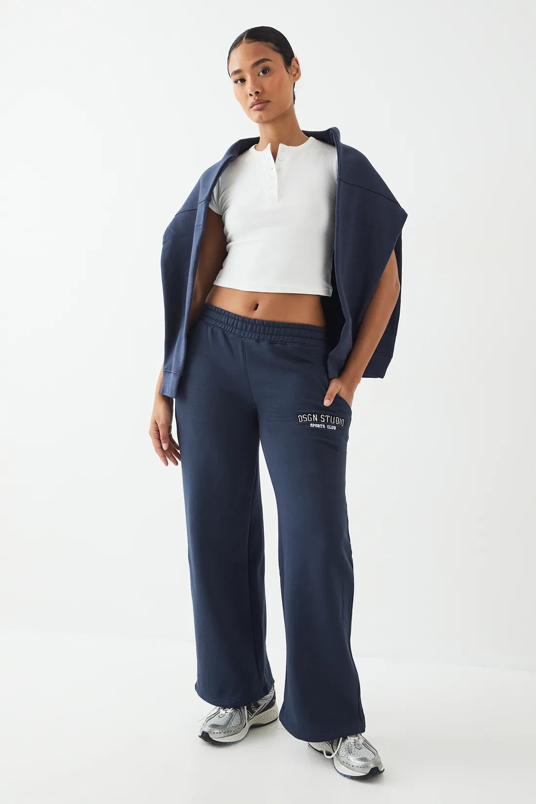 DSGN Studio Applique Straight Leg Jogger | boohoo (US & Canada)