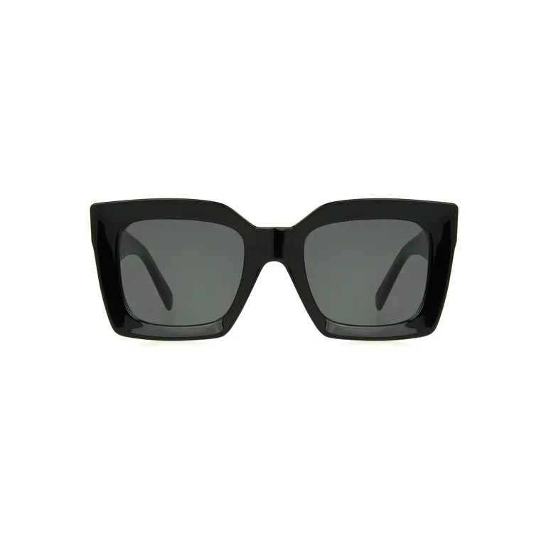 Scoop Women's Square Black Sunglasses - Walmart.com | Walmart (US)