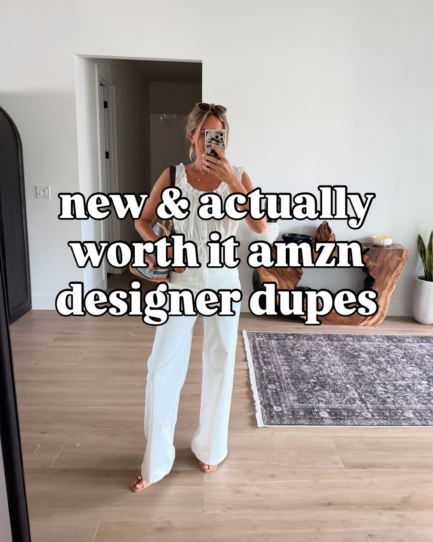 comment SHOP and I’ll send links! NEW designer dupes that are actually worth it, Anthro place pants, aritzia viral lodge pants and the coach kiss lock clutch. Summer outfit essentials