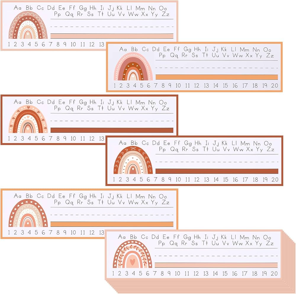 60 Pcs Boho Rainbow Students Name Plates Classroom Flat Name Tag Name Labels for School Classroom... | Amazon (US)