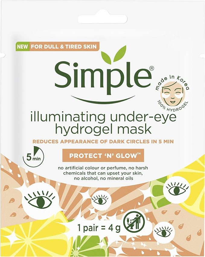 Simple Brightening Under Eye Hydrogel Mask (Pack of 4) | Amazon (UK)