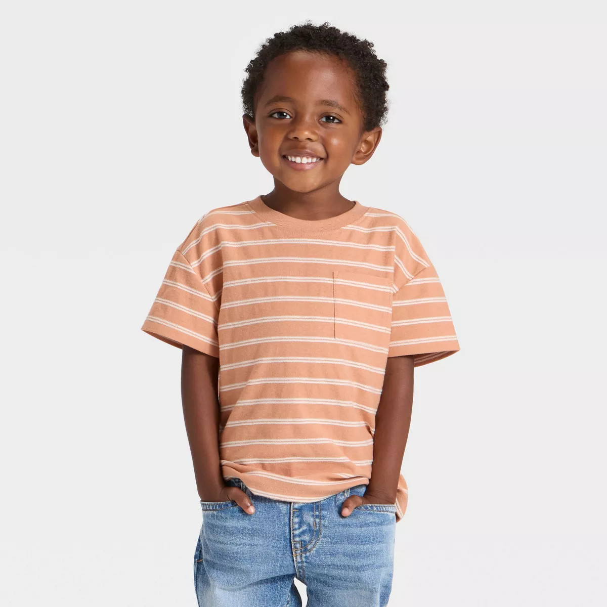 Toddler Boys' Short Sleeve Striped Jacquard T-Shirt - Cat & Jack™ | Target