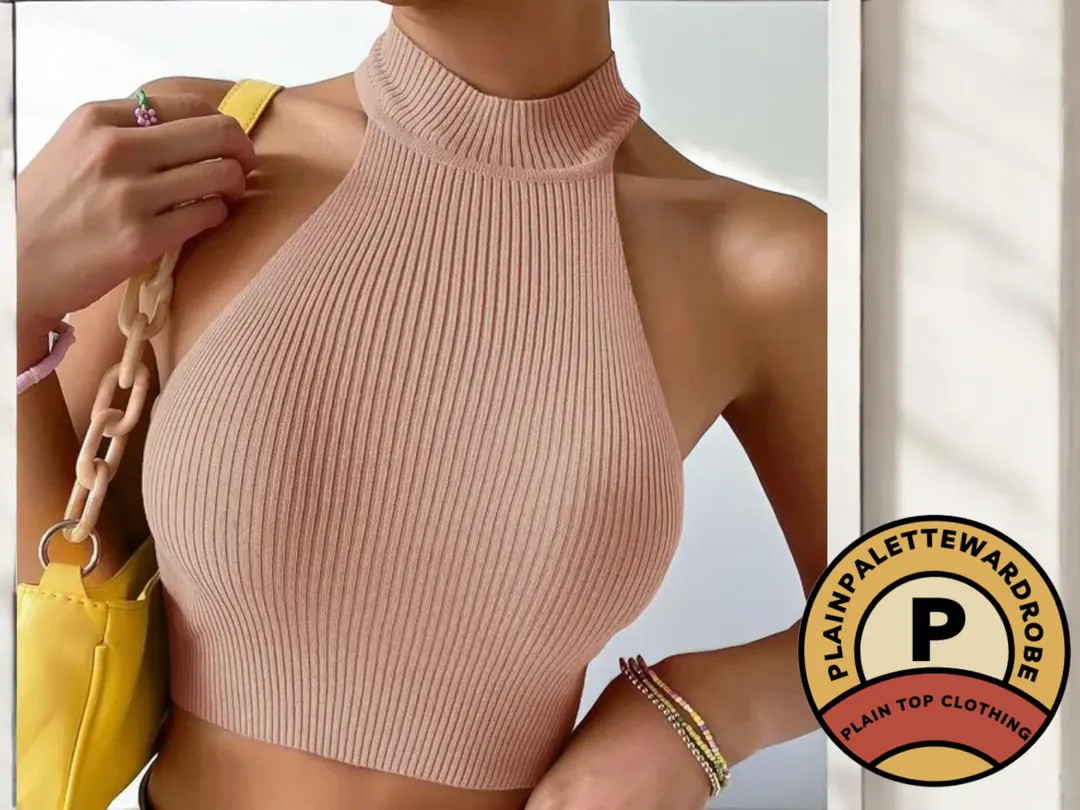 Sleeveless Halter Crop Tops | Fashionable Women's Outfit | Plain Outwear Apparel - Etsy | Etsy (US)