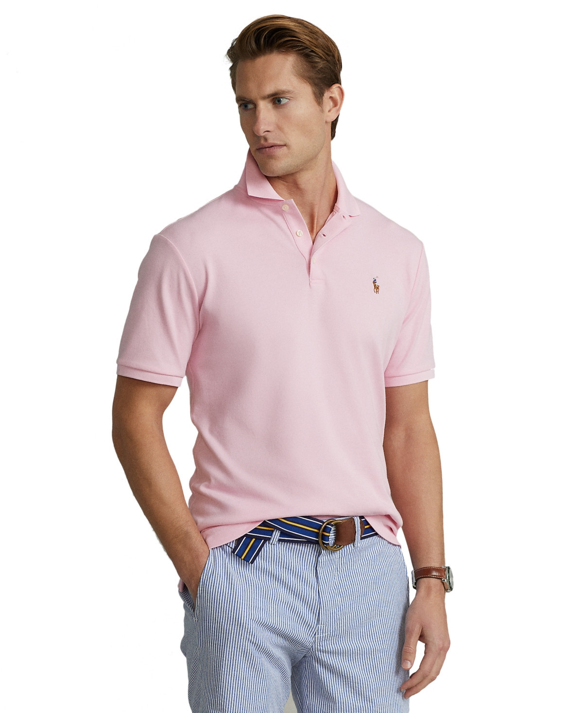 Polo Ralph Lauren Men's Classic Fit Soft Cotton Polo - Carmel Pink | Macy's