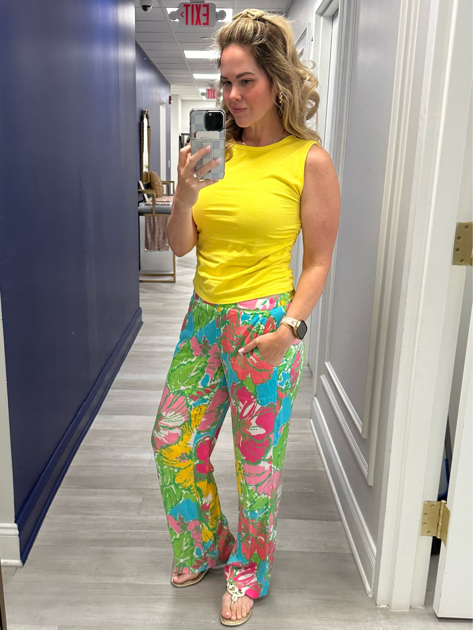 Loving summer with bright colors. 

Top: true to size. Fits snug. 
Pants: true to size
Shoes: order half size up

#LTKStyleTip #LTKxNSale #LTKSeasonal