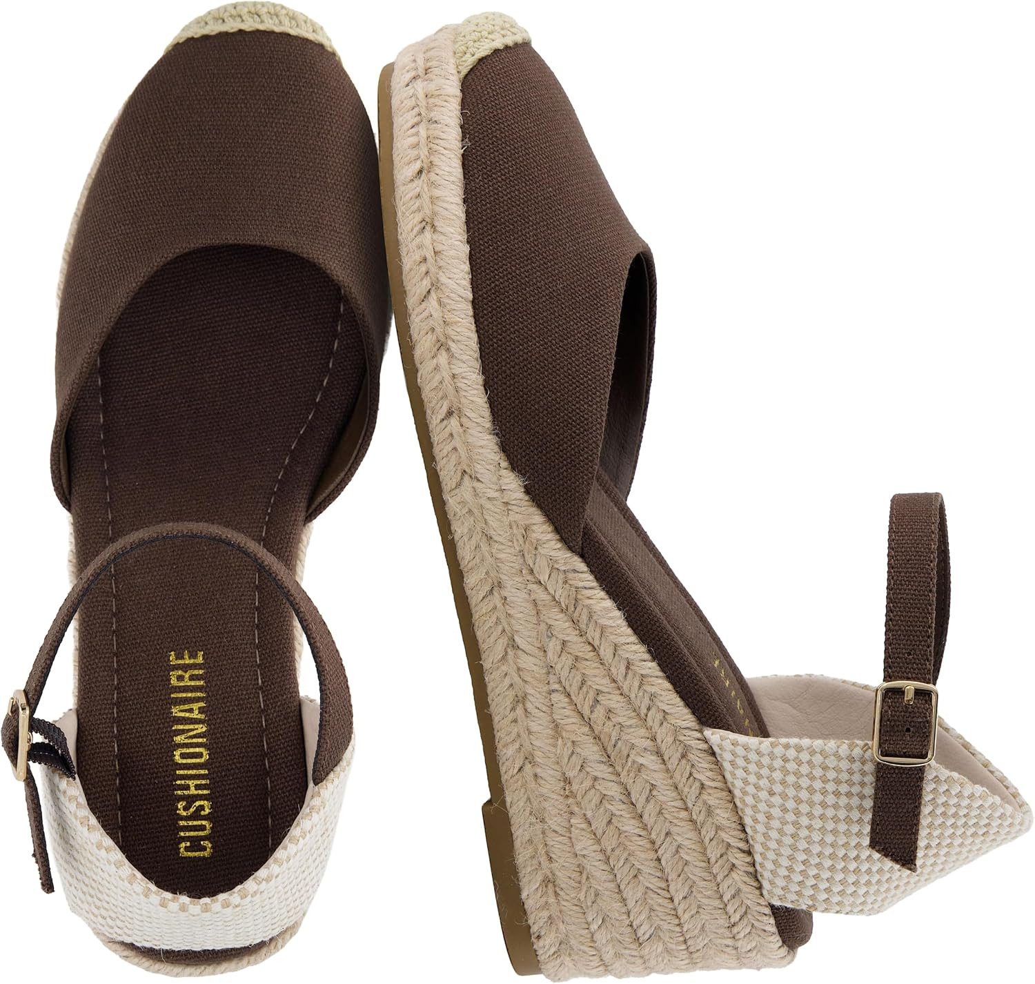 CUSHIONAIRE Elche Closed Toe Wedge Sandals for Women, Platform Espadrilles Heels With Adjustable Buckle | Amazon (US)