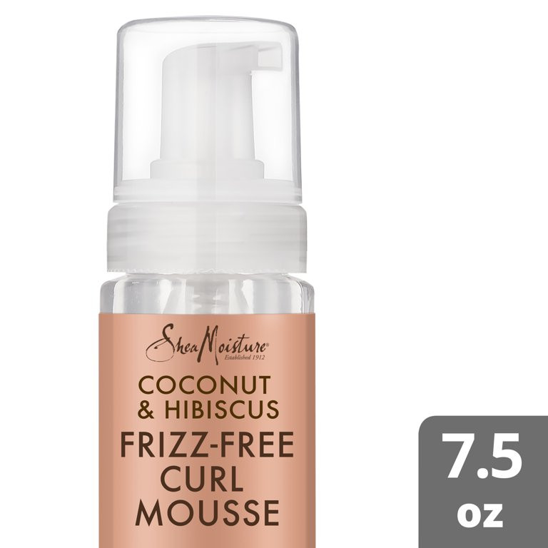 SheaMoisture Curl Mousse, Coconut and Hibiscus Frizz Control, Sulfate Free, for Curly Hair 7.5 oz | Walmart (US)