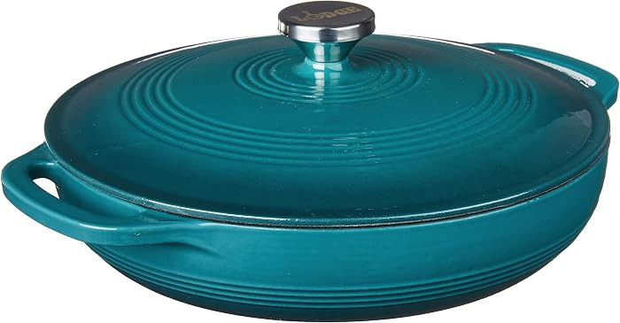 Lodge Essential Enamel Braiser 3.5 Quart - Refrigerator- & Oven-Safe up to 500\u00b0 F - Heat-Ret... | Amazon (US)