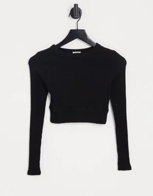 Cotton:On long sleeve ribbed top in black | ASOS (Global)