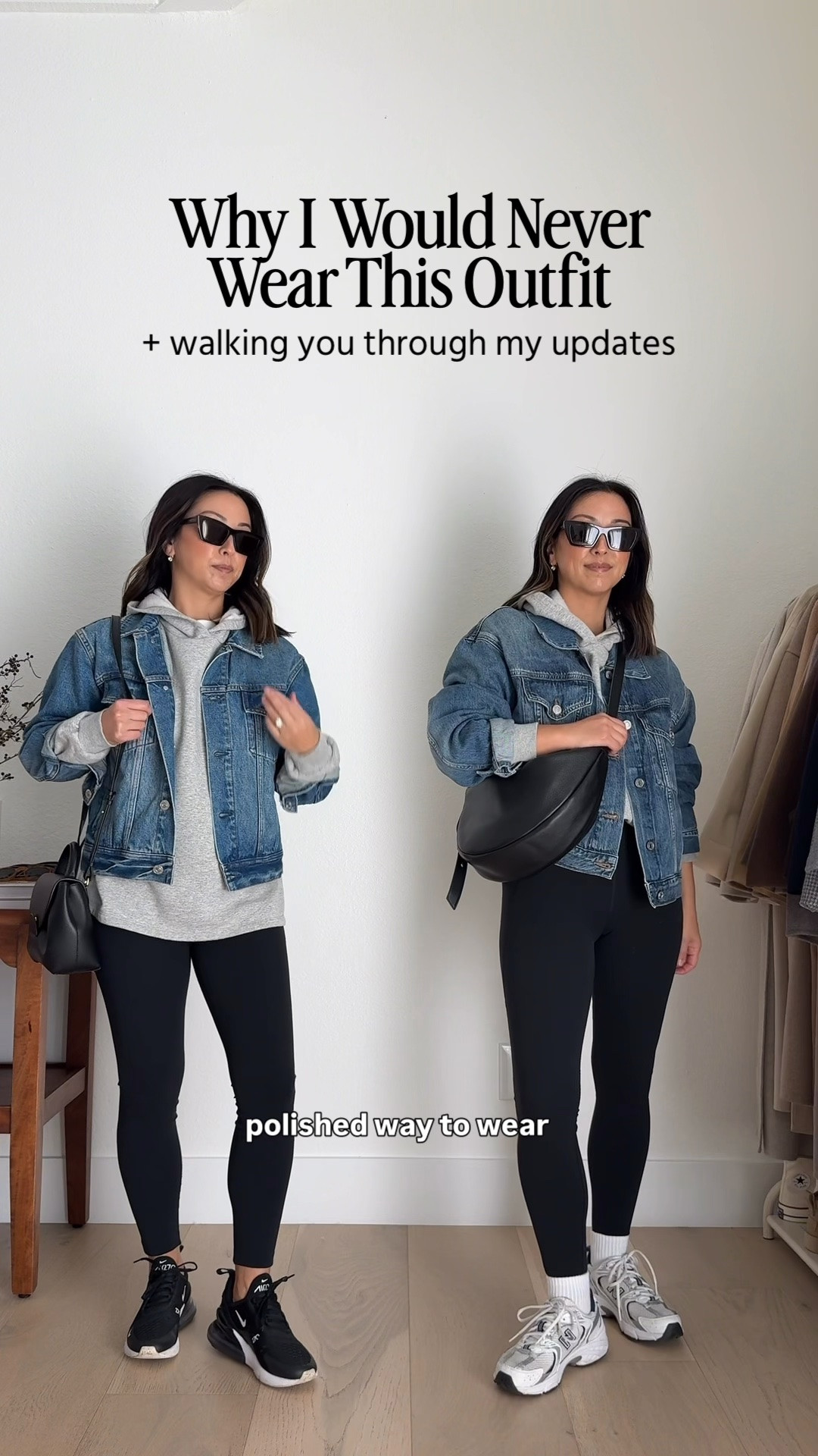Why I would never wear this outfit - denim jacket, hoodie, and leggings

Updated outfit details:
Agolde denim jacket xs -old
Nordstrom Hoodie xs - old
Amazon leggings small
Amazon socks
New Balance 530’s 5.5 women’s
The Sak Tess bag in large
YSL sunglasses
Electric picks earrings

#LTKmomlife #LTKPetite