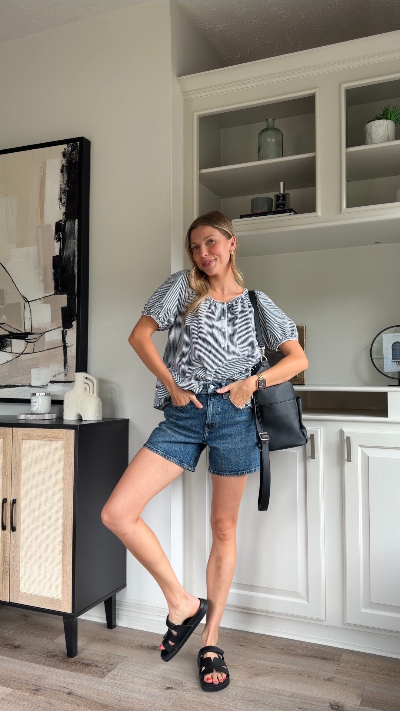 Cute summer nursing friendly outfit! Wearing small in top.  

 