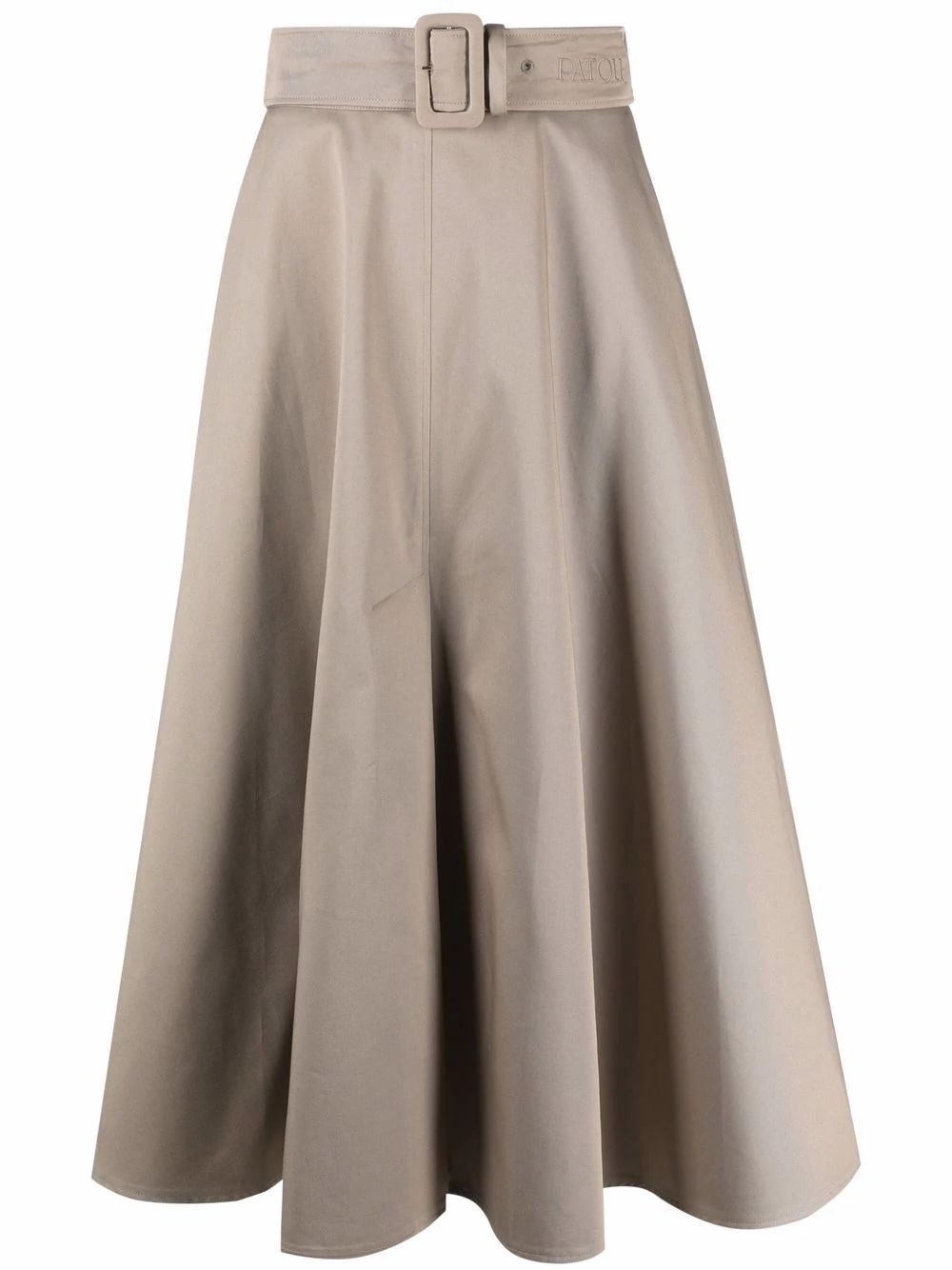 Patou Belted Flared Midi Skirt - Farfetch | Farfetch Global