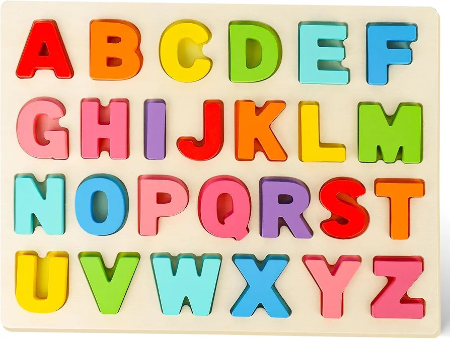 LovesTown Wooden Puzzles for Kids, Alphabet Wooden Puzzles Montessori Toddler Puzzles Preschool E... | Amazon (US)