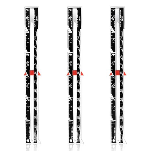 3 Pack Sewing Ruler Sliding Gauge Sewing Measuring Tool Black Metal Seam Guide Ruler for Knitting... | Amazon (US)