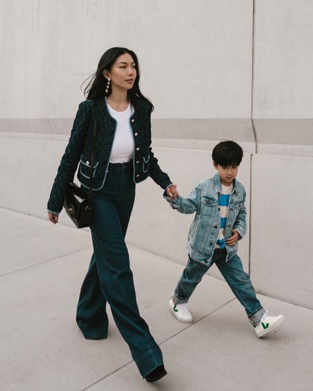 Mini and me in J.Crew 💙 When I'm coordinating our outfits together, I focus on something easy like the color or fabric as the theme. I love our elegant and casual combination of denim blues in this look. 

#LTKSale #LTKunder100 #LTKfamily