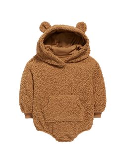 Unisex Long-Sleeve Sherpa Critter-Hooded Bodysuit for Baby | Old Navy (US)