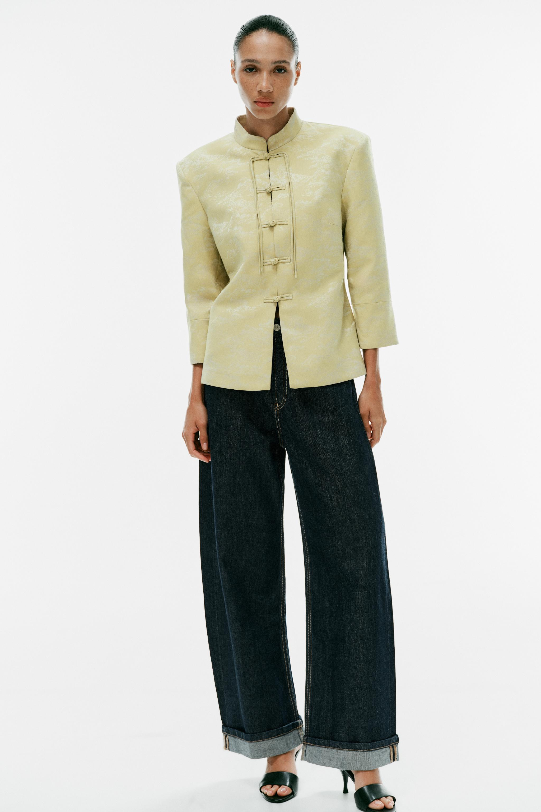 JACQUARD FROG FASTENING BLAZER | Zara US