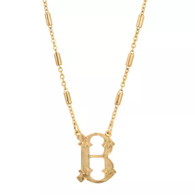 1928 Jewelry Gold Tone Initial Necklace 15" Adj | Belk