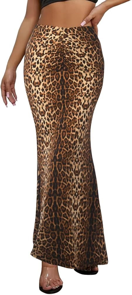 Women's Long Maxi Skirt - Fall Basic Stretch Bodycon High Waist Casual Long Pencil Skirts | Amazon (US)