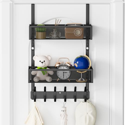 Aimeaihe Over the Door Hooks,Door Hanger Organizer Fits Doors 1 3/4" Black | Amazon (US)