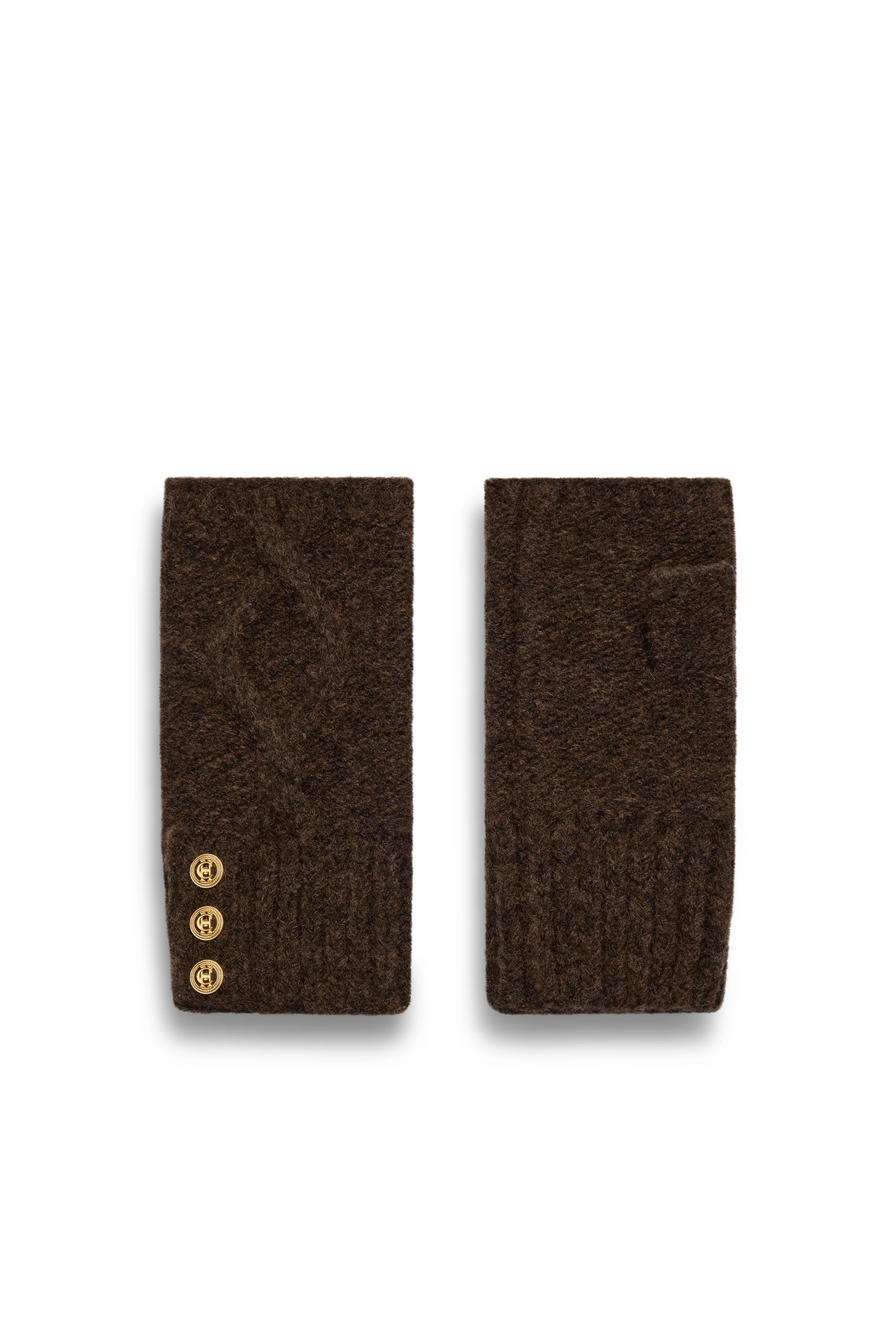 Sloane Fingerless Gloves (Chocolate) | Holland Cooper