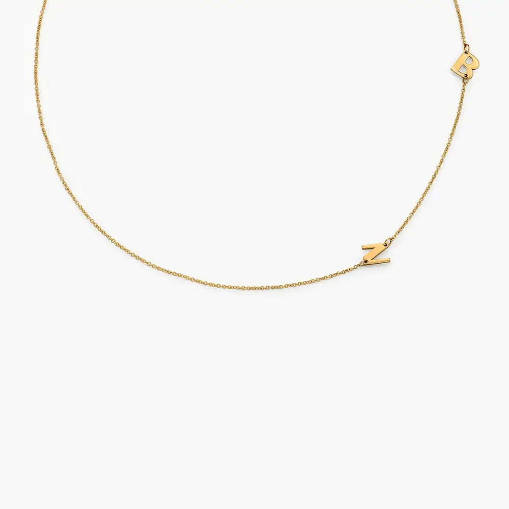 Mini Initial Choker Necklace - 14K Solid Gold | Oak & Luna (US)