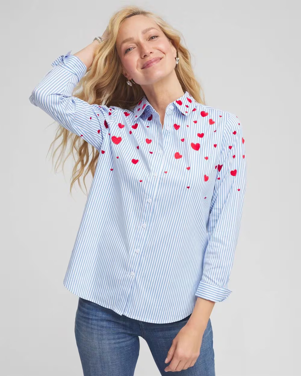 V-Day Striped Poplin Shirt | Chico's