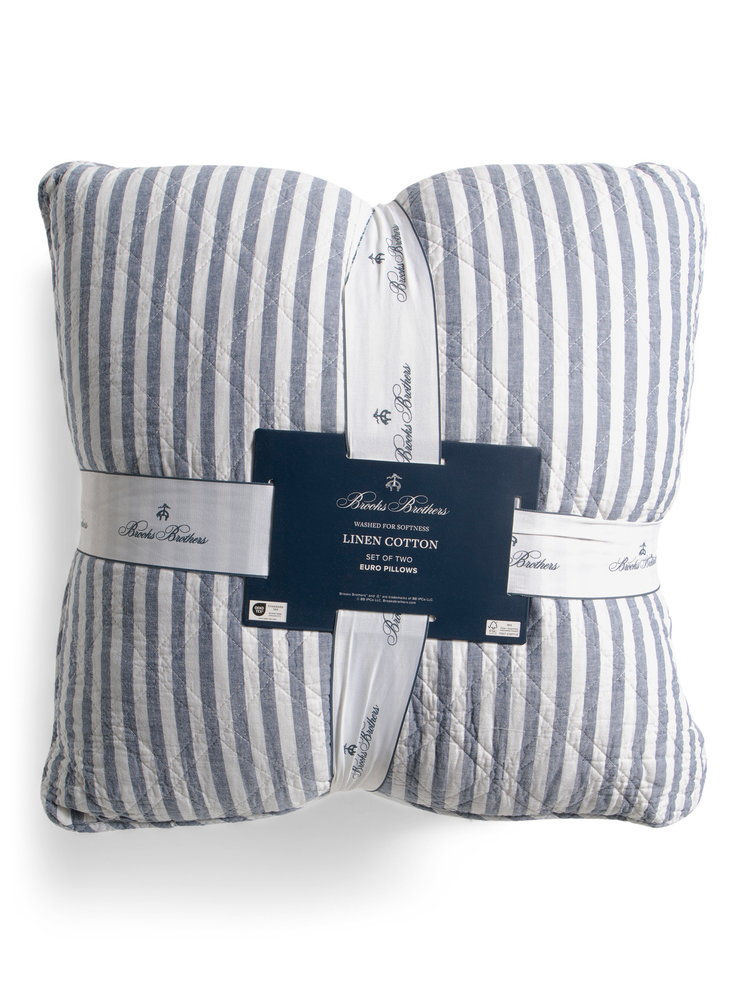 2pk 26x26 Linen Blend Striped Linen Euro Pillow | TJ Maxx