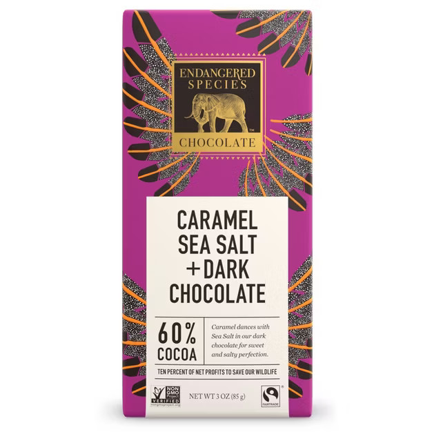 Endangered Species Chocolate Dark Chocolate Sea Salt & Caramel - 3oz | Target