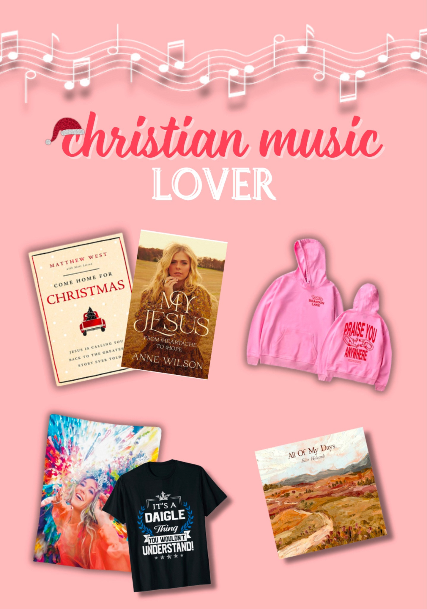 Gift ideas for the Christian music lovers!! You can find all these items on Amazon or the artist website! 

#LTKGiftGuide #LTKHoliday #LTKCyberWeek